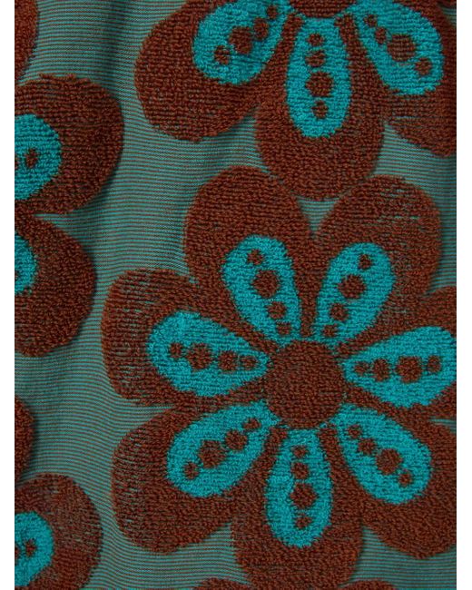 LaDoubleJ Green Flower-Print Pull-Up Shorts