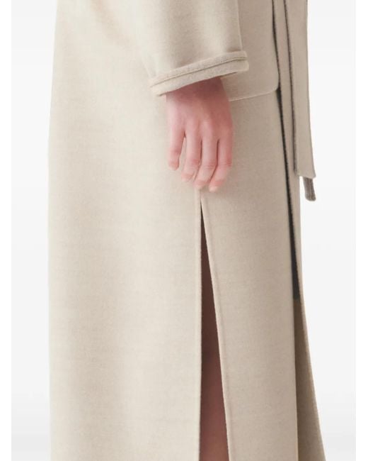 Fabiana Filippi White Belted Notch-Lapels Coat
