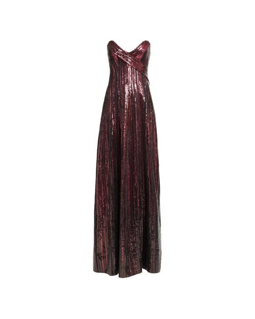 Elie Saab Purple Robe Longue À Ornements De Sequins