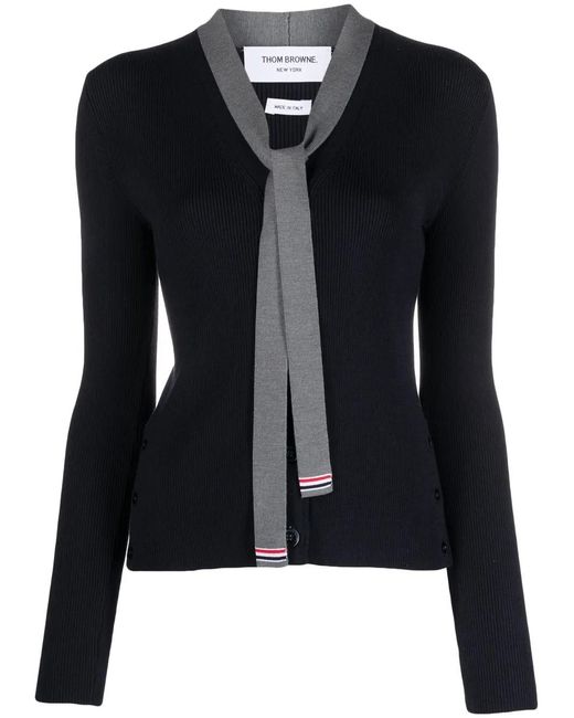Thom Browne Black Long Sleeves Knitted Top