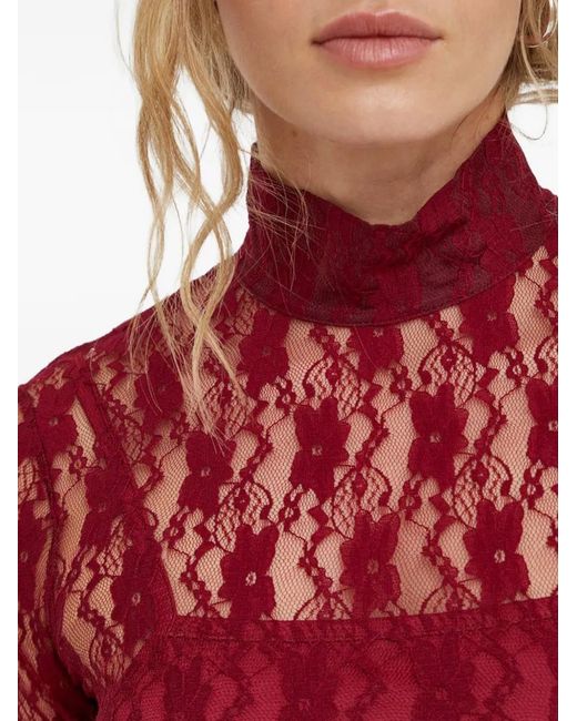 Résumé Red Laces High-Neck Maxi Dress