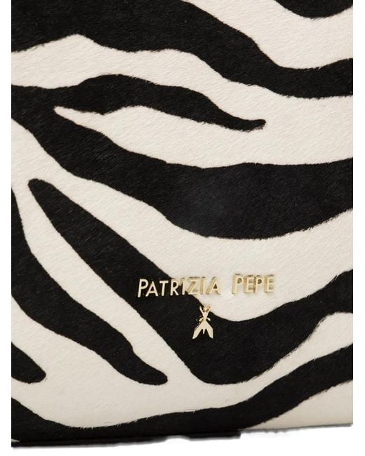 Patrizia Pepe Black Sac Porté Épaule À Imprimé Zébré