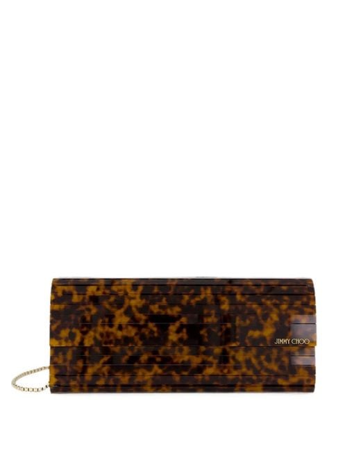Jimmy Choo Brown Sweetie Tortoiseshell-Effect Clutch Bag