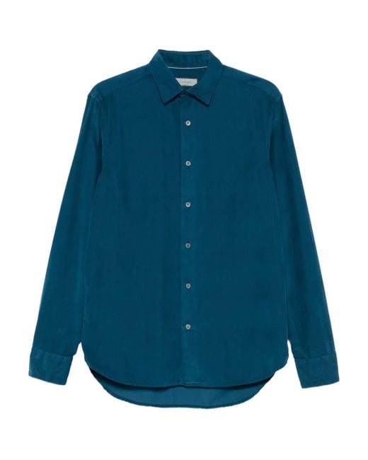 Canali Langärmeliges Hemd in Blue für Herren