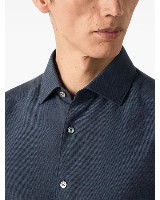 Zegna Blue Cashco Shirt for men