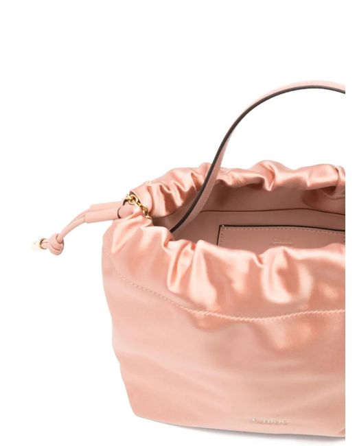 Chloé Pink Gathered Clutch Bag