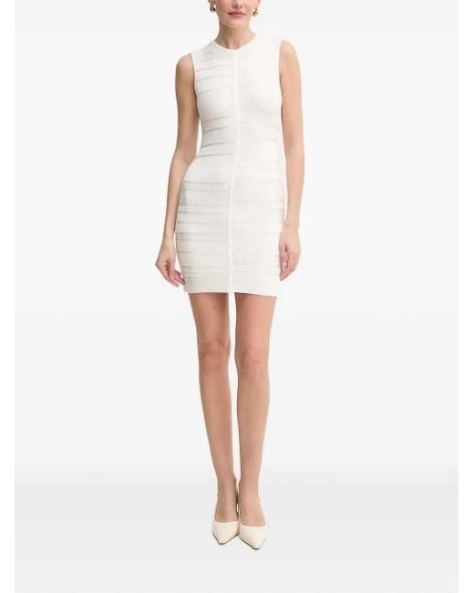 Hervé Léger White Zip Mini Dress