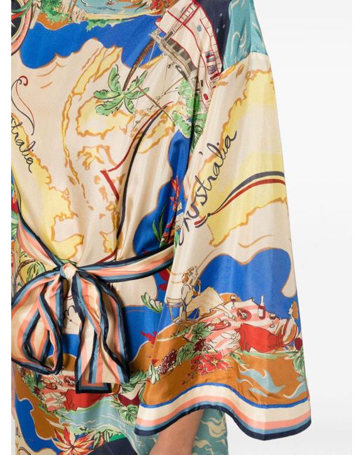 Zimmermann Multicolor Alight Flared Silk Midi Dress
