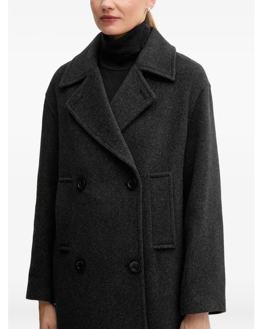 MARC AUREL Black Pocket Double-Breasted Coat
