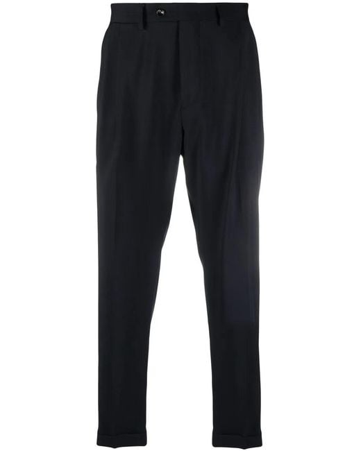 Dell'Oglio Blue Cropped Tailored Trousers for men