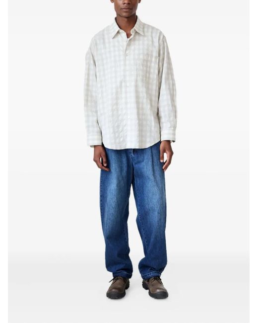 Carter Young White Check-Pattern Shirt for men