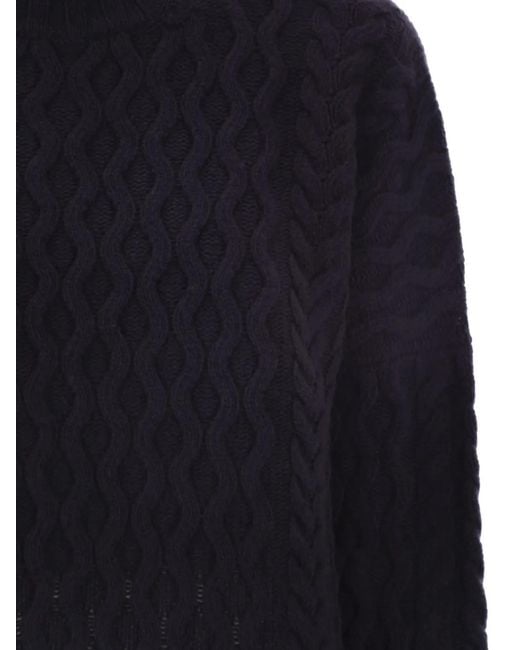 Weekend by Maxmara Blue Cable-Knit Sweater