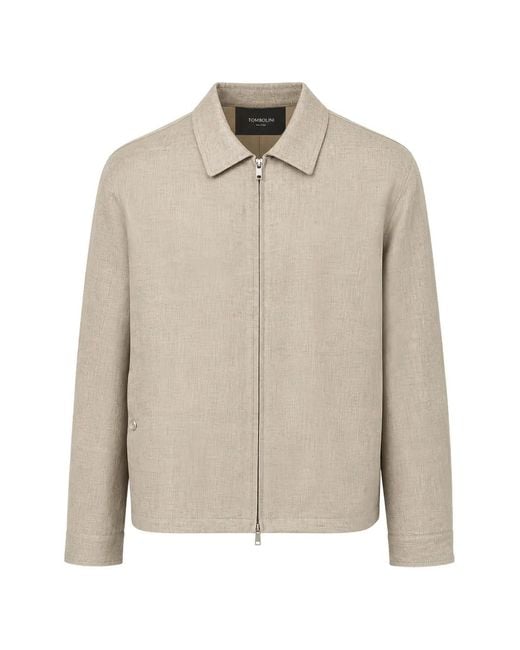 Giacca Con Zip di Tombolini in Natural da Uomo