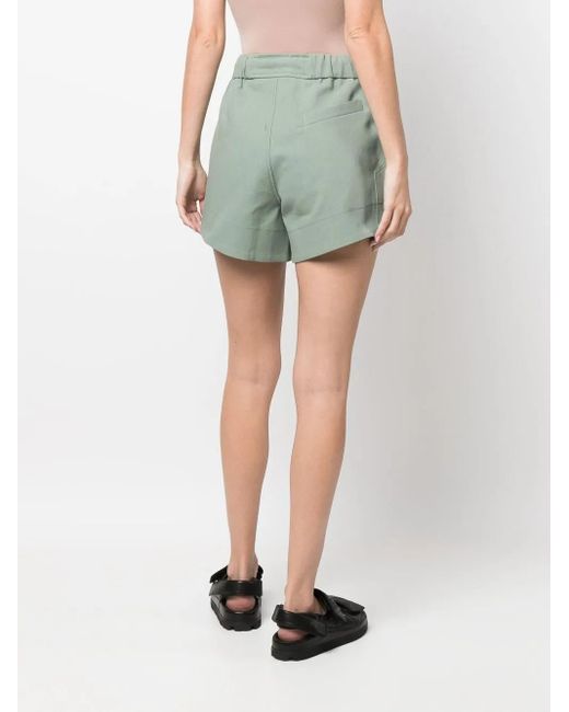 Ganni Green Drawstring Suiting Shorts