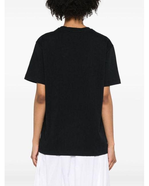 Patou Motif-embroidered Cotton T-shirt Black