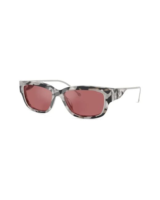 DIESEL Pink Tortoiseshell Tinted Lens Sunglasses