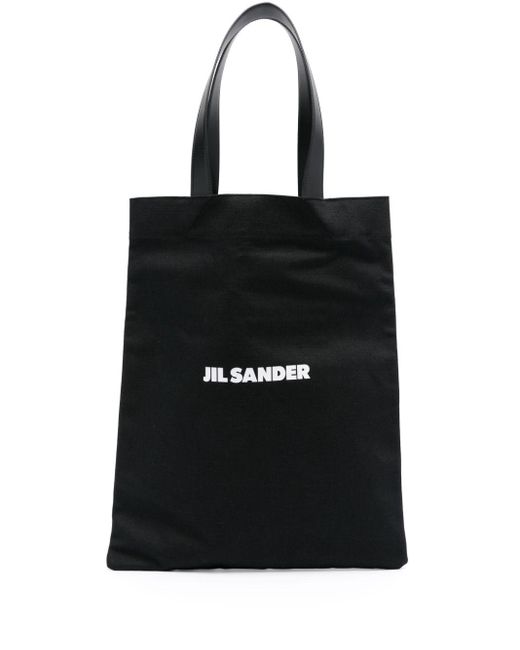 Bolso shopper Book con logo Jil Sander de color Black