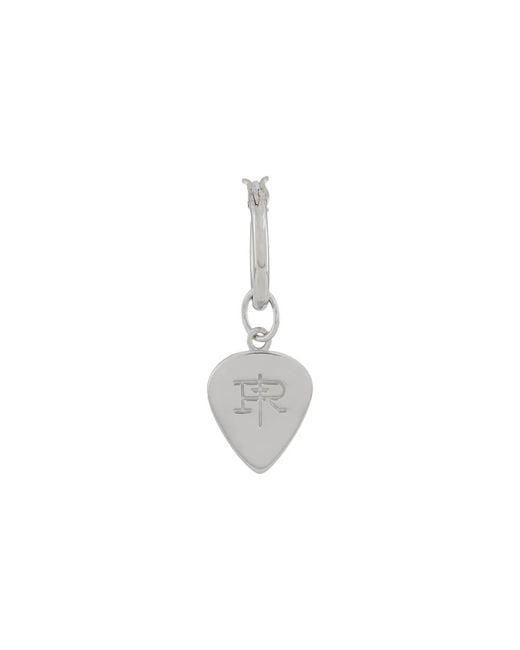 True Rocks White Mini Plectrum Hoop Earring for men