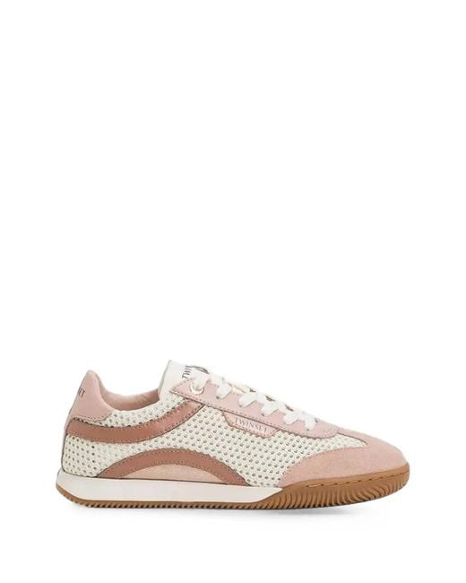 Twinset Pink Mesh Panelled Sneakers
