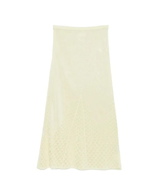 Paris Georgia Yellow Amelia Openwork Midi Skirt