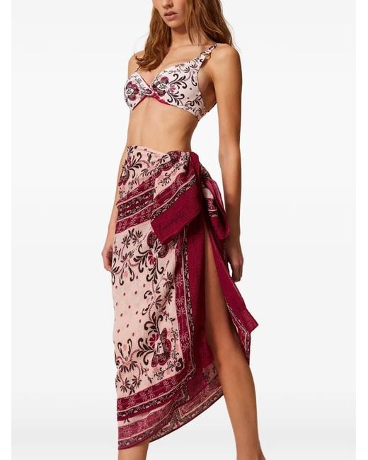 Twinset Red Paréo Imprimé