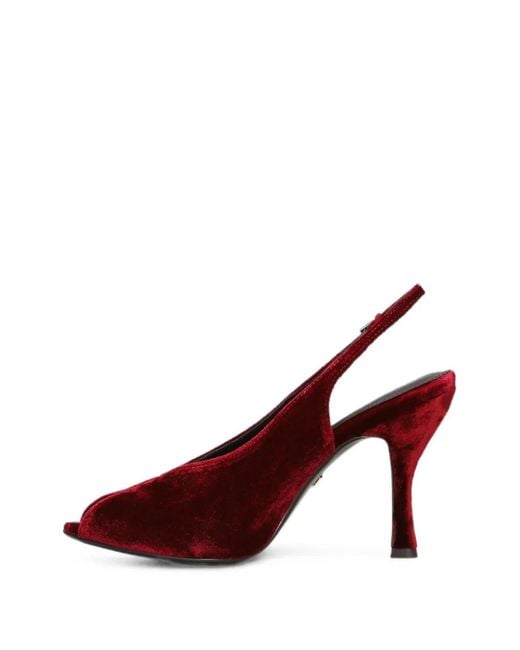 Lola Cruz Red Gabriette 95 Velvet Pumps