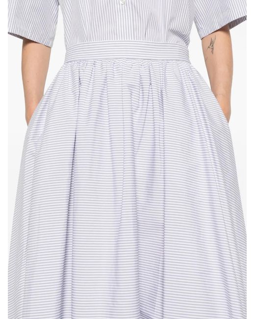 Manuel Ritz White Striped Midi Skirt