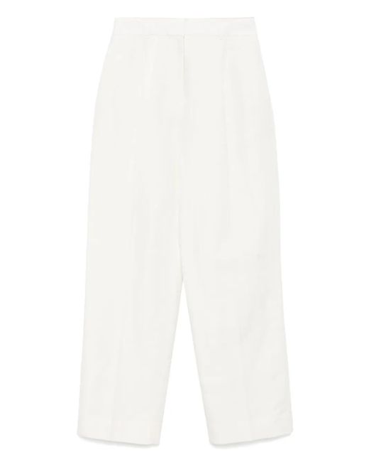 Calvin Klein White Pleat-Detail Trousers