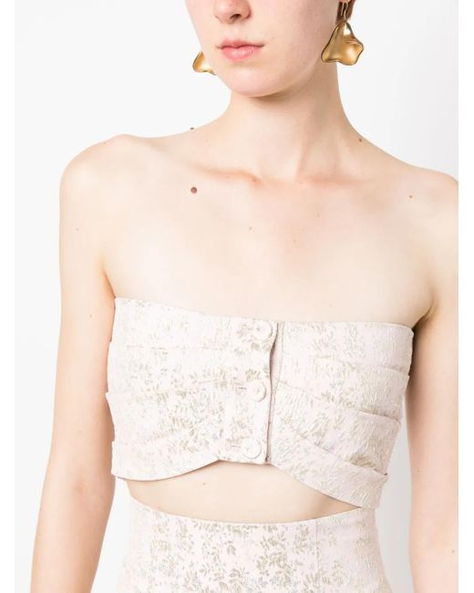 Philosophy Di Lorenzo Serafini White Cropped-Top Mit Jacquardmuster