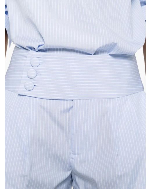 FRAME White Button Striped Shorts