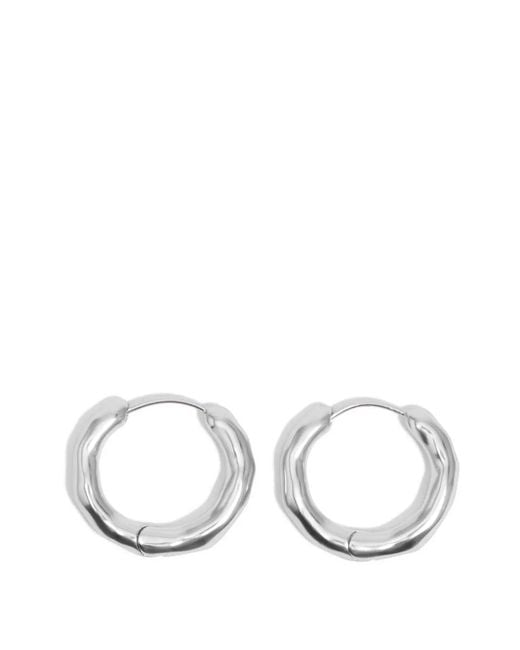 Bimba Y Lola White Hoop Earrings