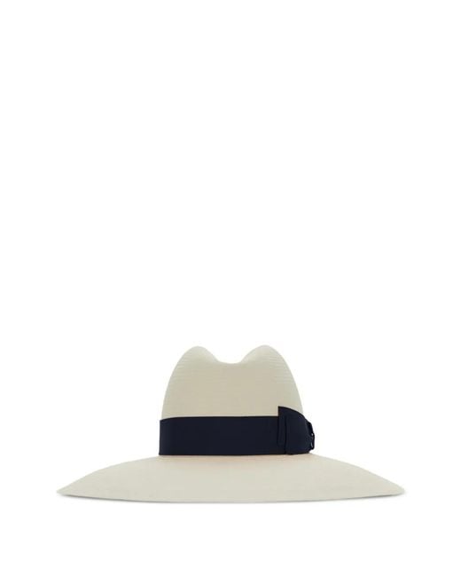 Borsalino White Bow Hat