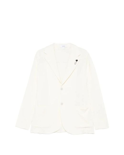 Lardini White Knitted Blazer for men