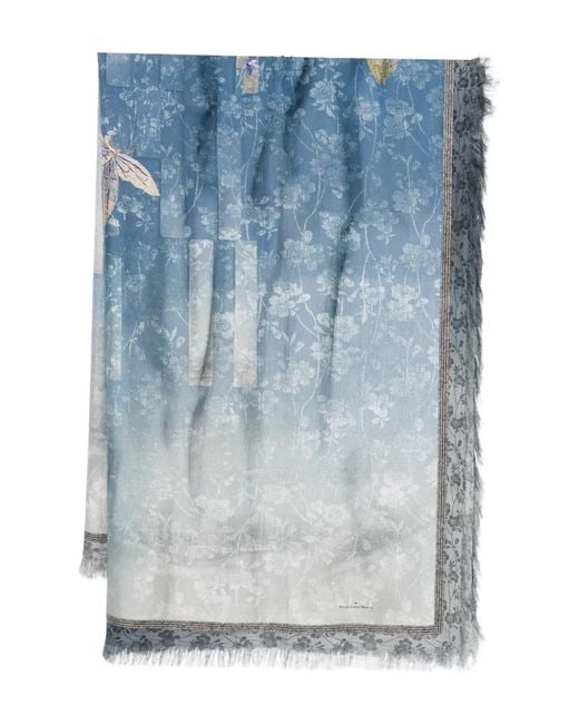 Pierre Louis Mascia Blue Patterned Scarf