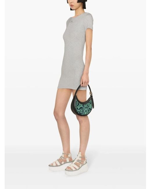 MARINE SERRE Gray Organic-Cotton T-Shirt Dress