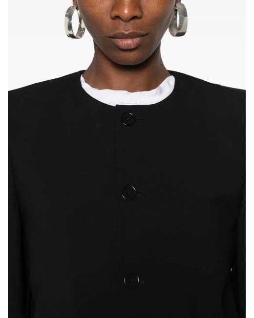 ALAINPAUL Black Round-Neck Tailored Jacket