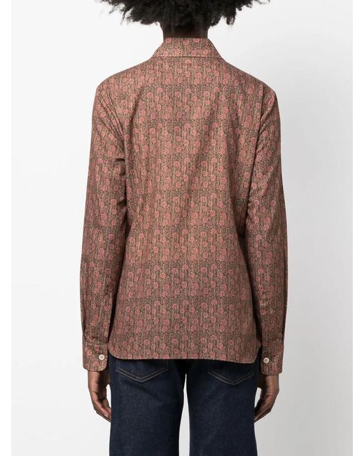 Massimo Alba Brown Floral-Print Shirt
