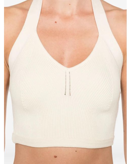 Wardrobe NYC Natural Cotton Halterneck Top