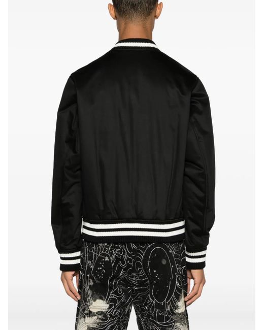 Maison Kitsuné Black Bomber Jacket With Patch for men