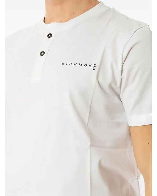 John Richmond White Buttoned T-Shirt for men