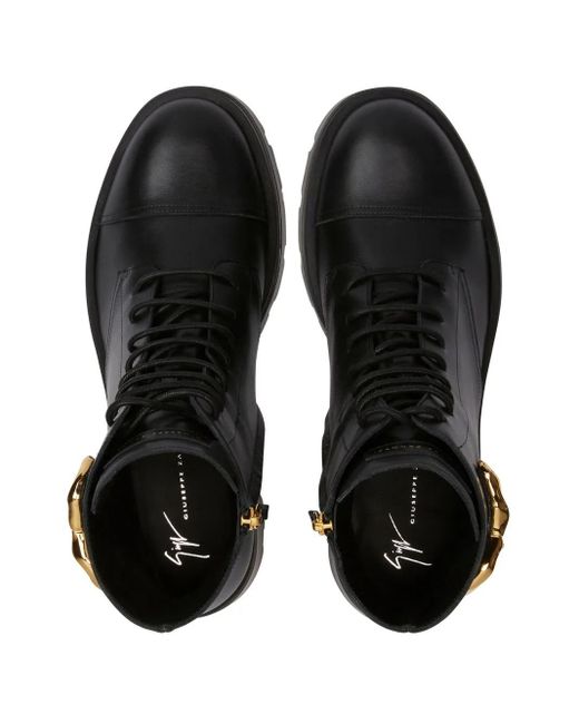 Giuseppe Zanotti Black Harlock Zali Biker Boots for men