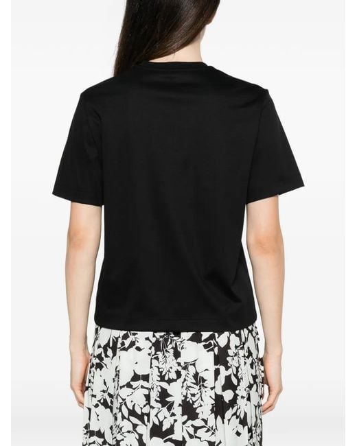 Agnona Black T-Shirt À Broderies