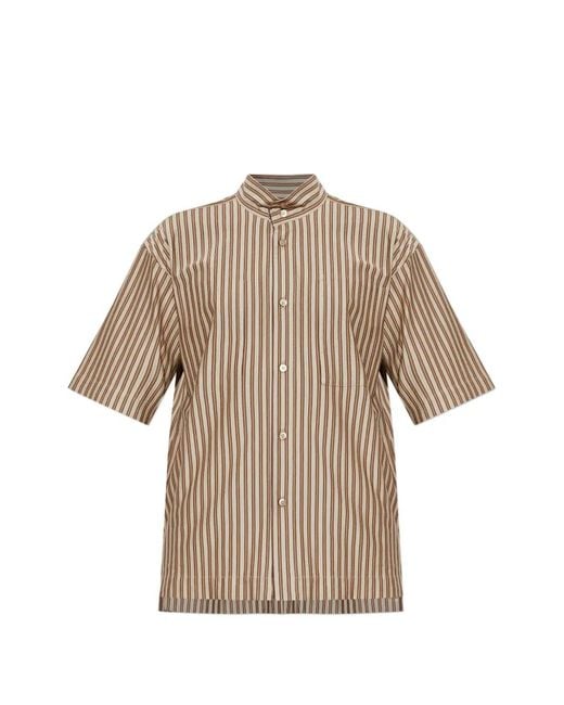 Homme Plissé Issey Miyake Natural Striped Short-Sleeves Shirt for men