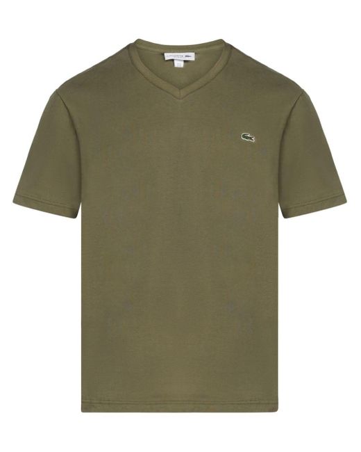 T-shirt en coton à patch logo Lacoste pour homme en coloris Green