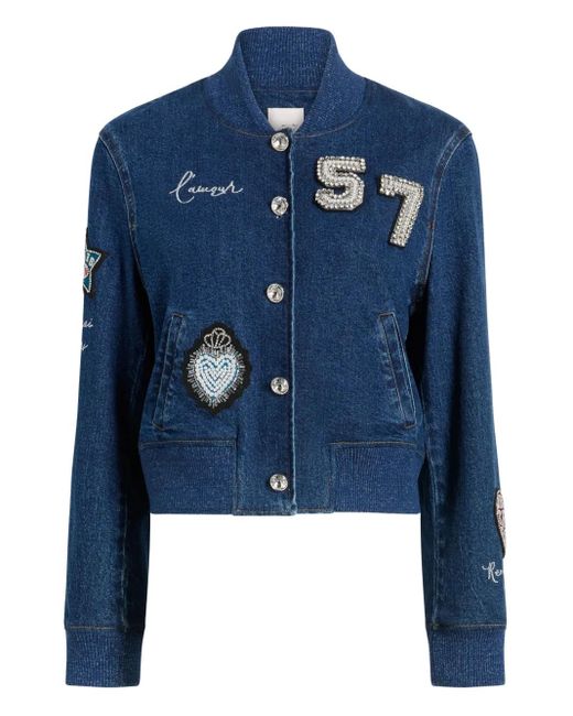 Chaqueta vaquera Dominique con apliques Cinq À Sept de color Blue
