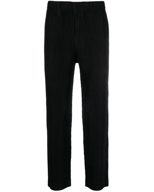 Pantalon droit à design plissé Homme Plissé Issey Miyake pour homme en coloris Black