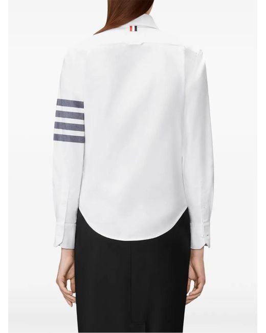 Thom Browne White Chemise Oxford À 4 Bandes Signature