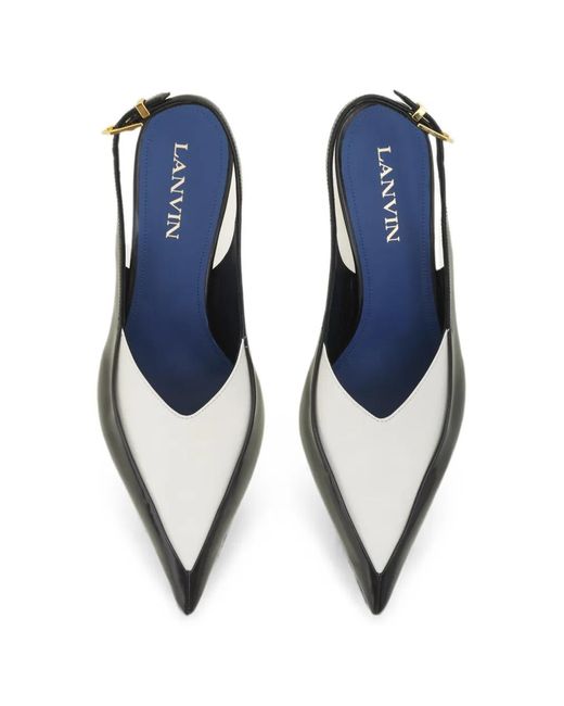 Lanvin Black Two-Tone Pointed-Toe Pumps
