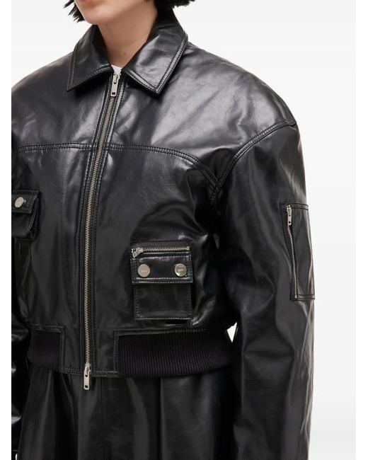 Ganni Black Ruffled-Collar Jacket