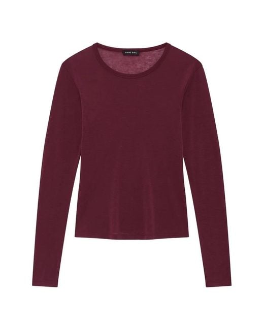 Anine Bing Purple T-Shirt Sylvie À Manches Longues